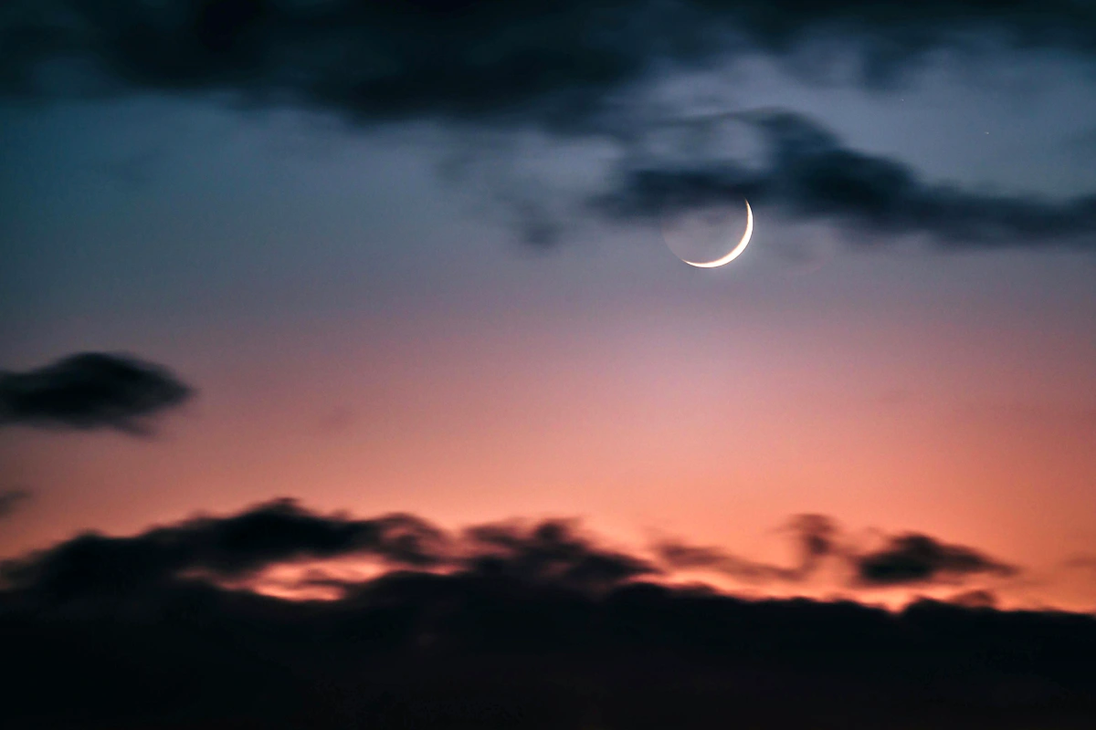 Photo of the crescent moon