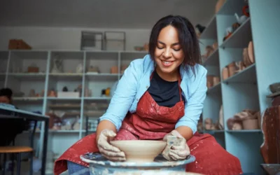 Happy Mind Training Blog | Healthy Hobbies - woman using a pottery wheel