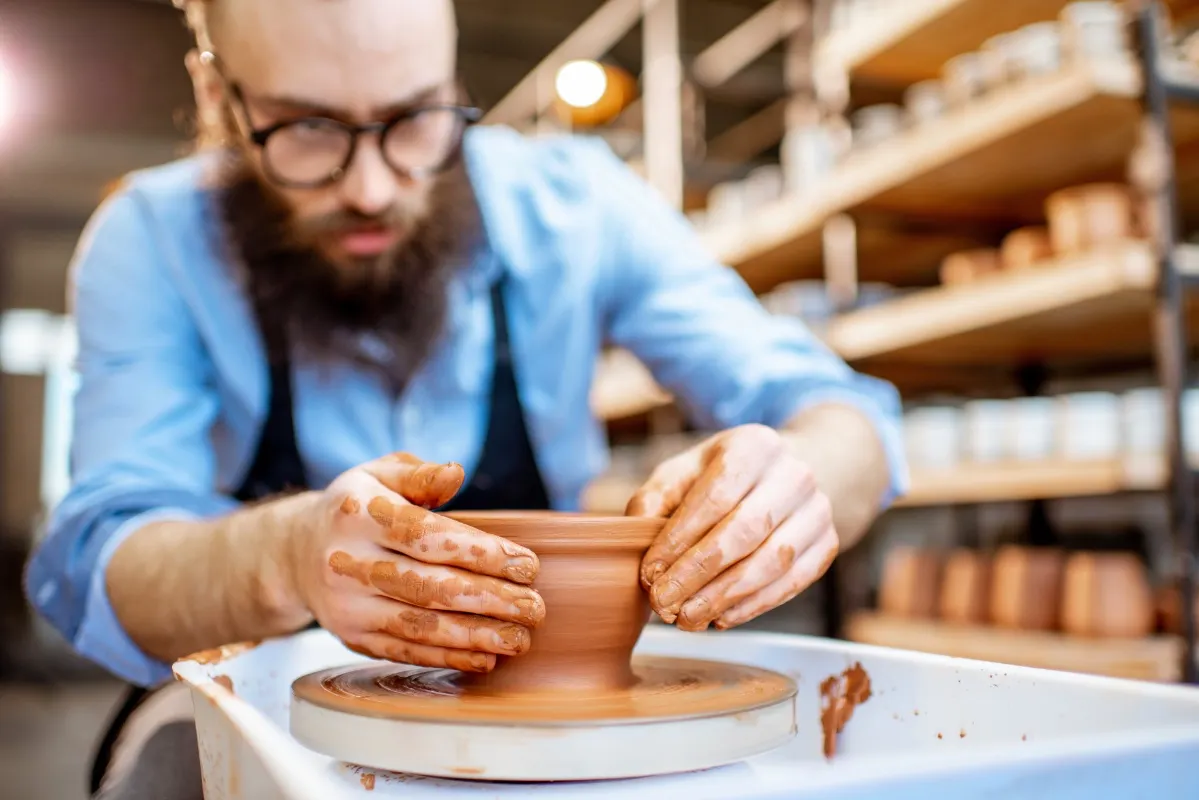 Happy Mind Training Blog | Healthy Hobbies - Man using pottery wheel