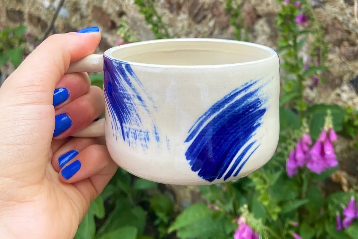 Happy Mind Training Blog | Healthy Hobbies - Mia Julyan blue and white mug